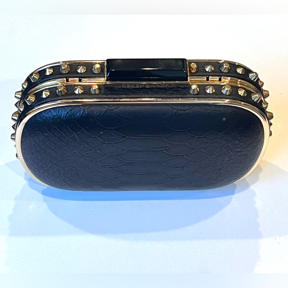 NWOT BCBGMaxAzria Alexa Black Embossed Clutch Bag